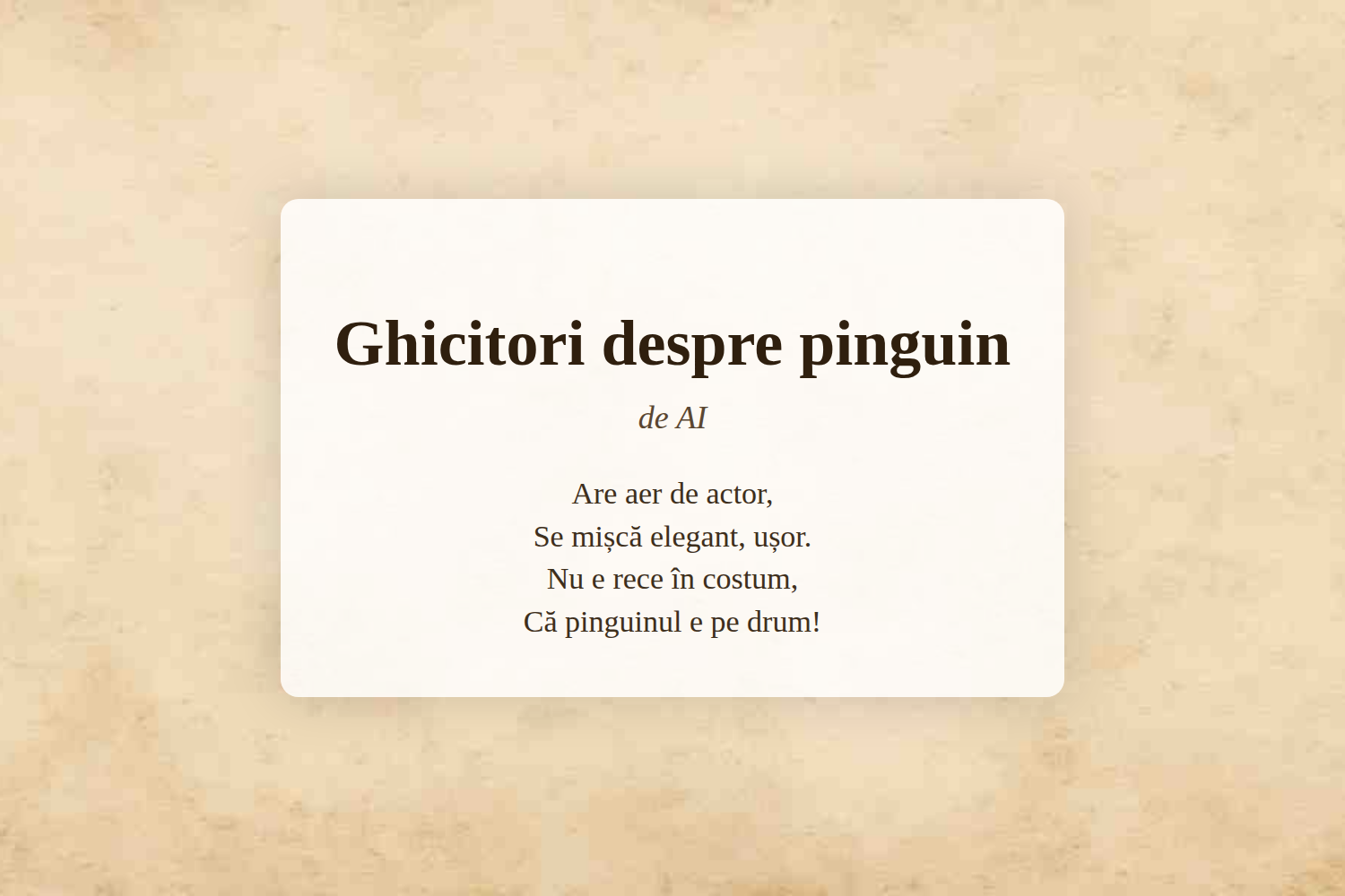 Ghicitori despre pinguin