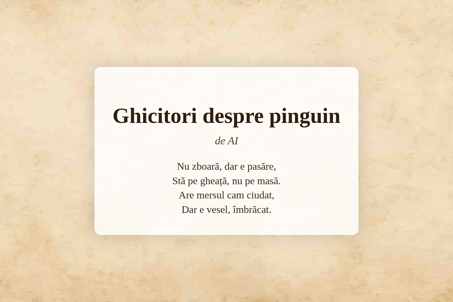 Ghicitori despre pinguin