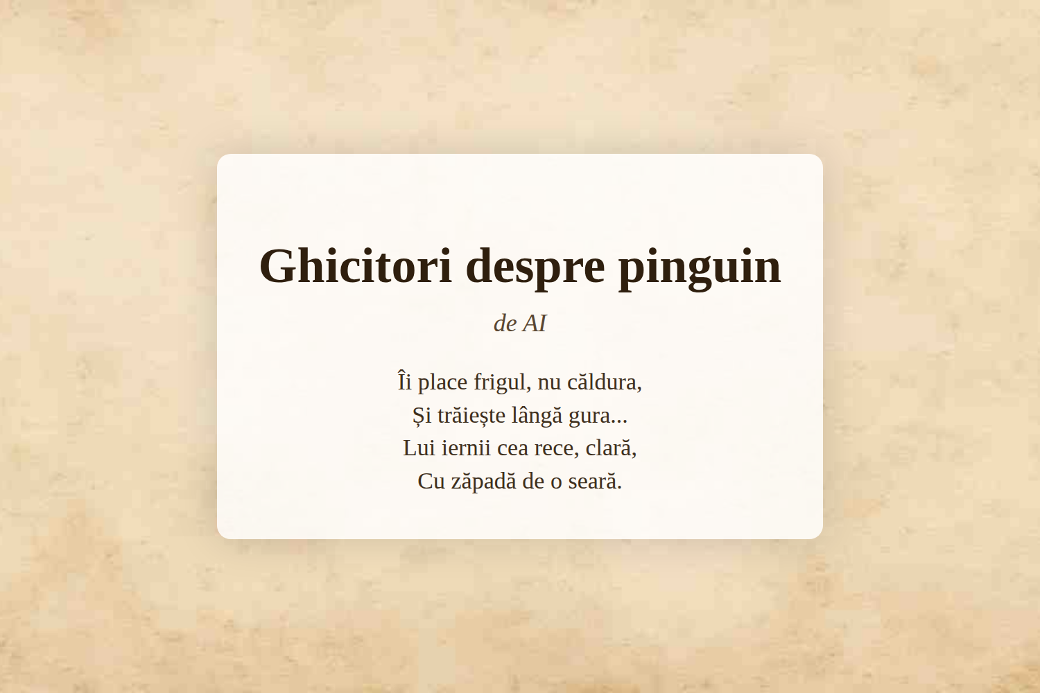 Ghicitori despre pinguin