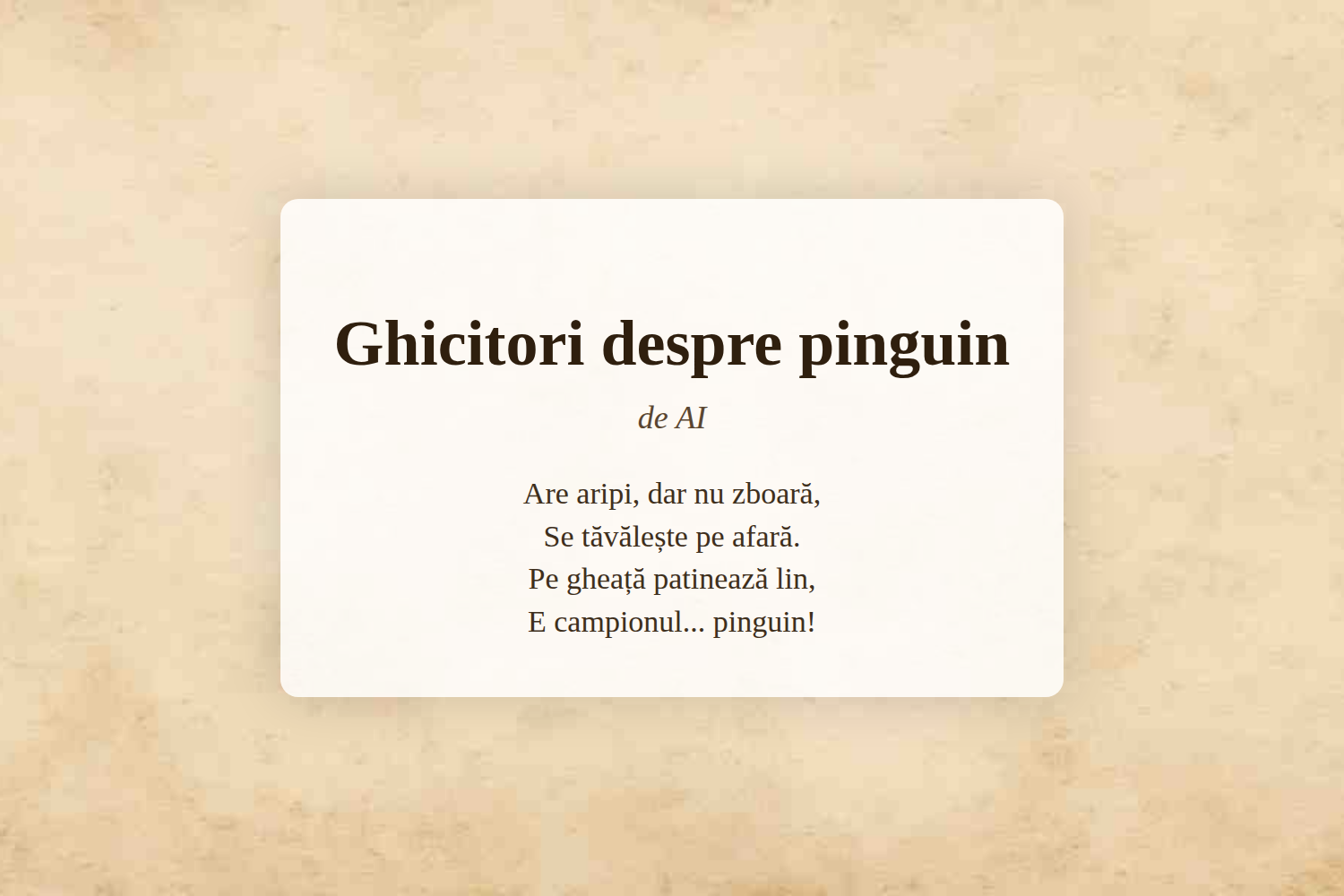 Ghicitori despre pinguin