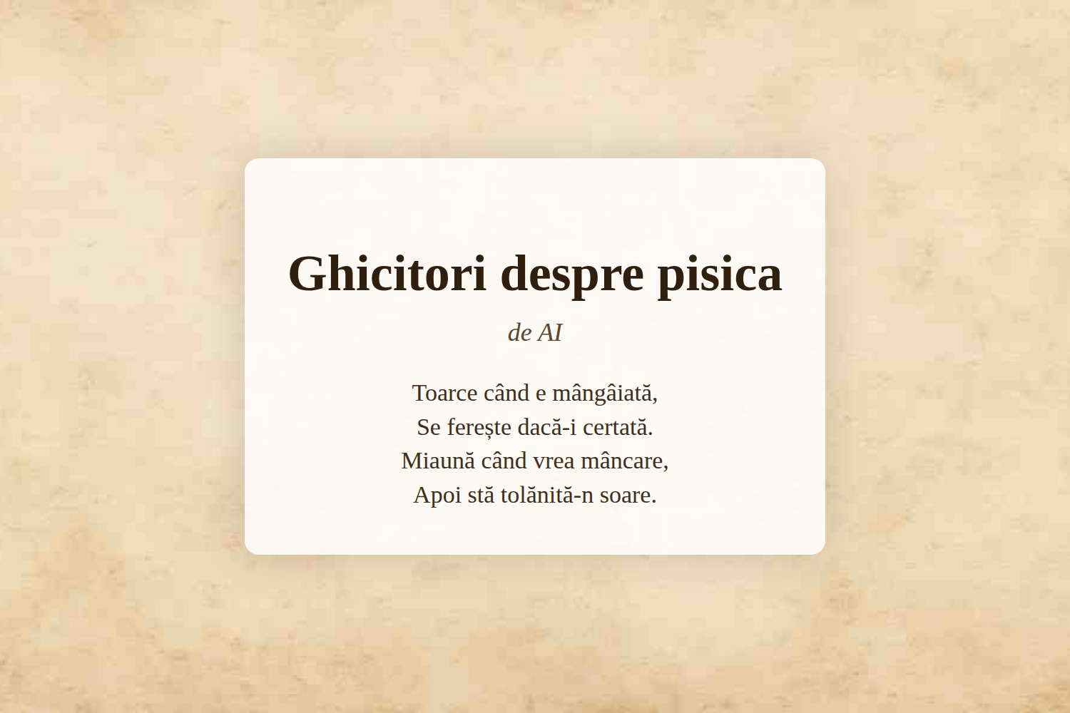 Ghicitori despre pisica