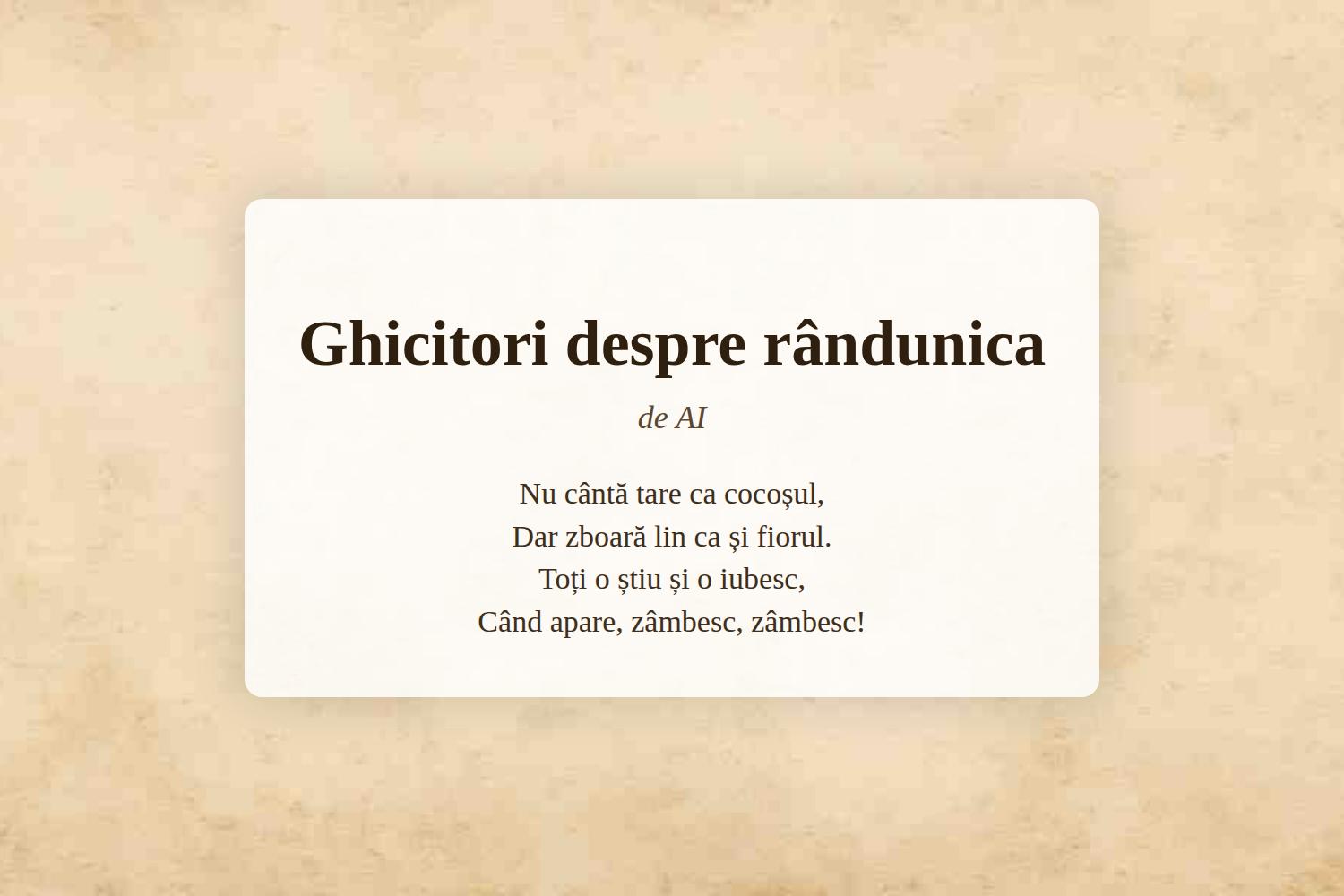 Ghicitori despre rândunica