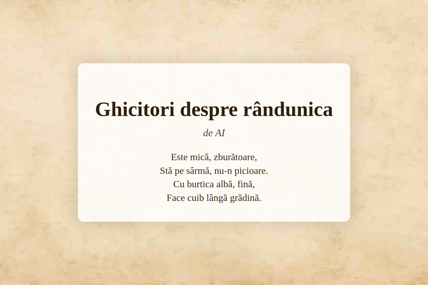 Ghicitori despre rândunica