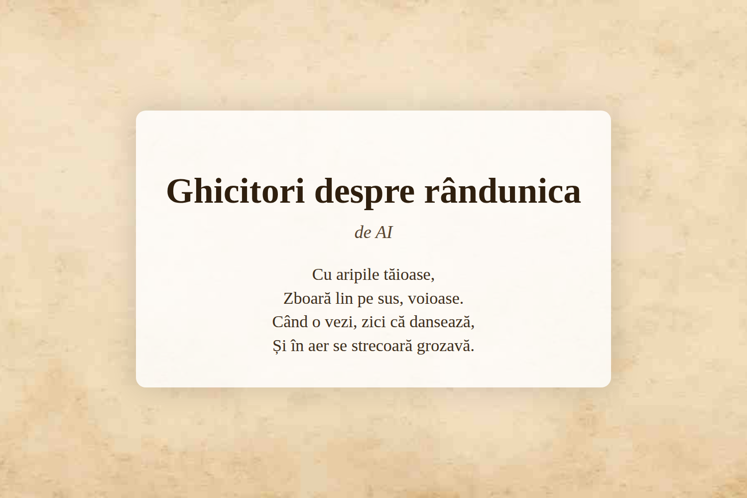 Ghicitori despre rândunica