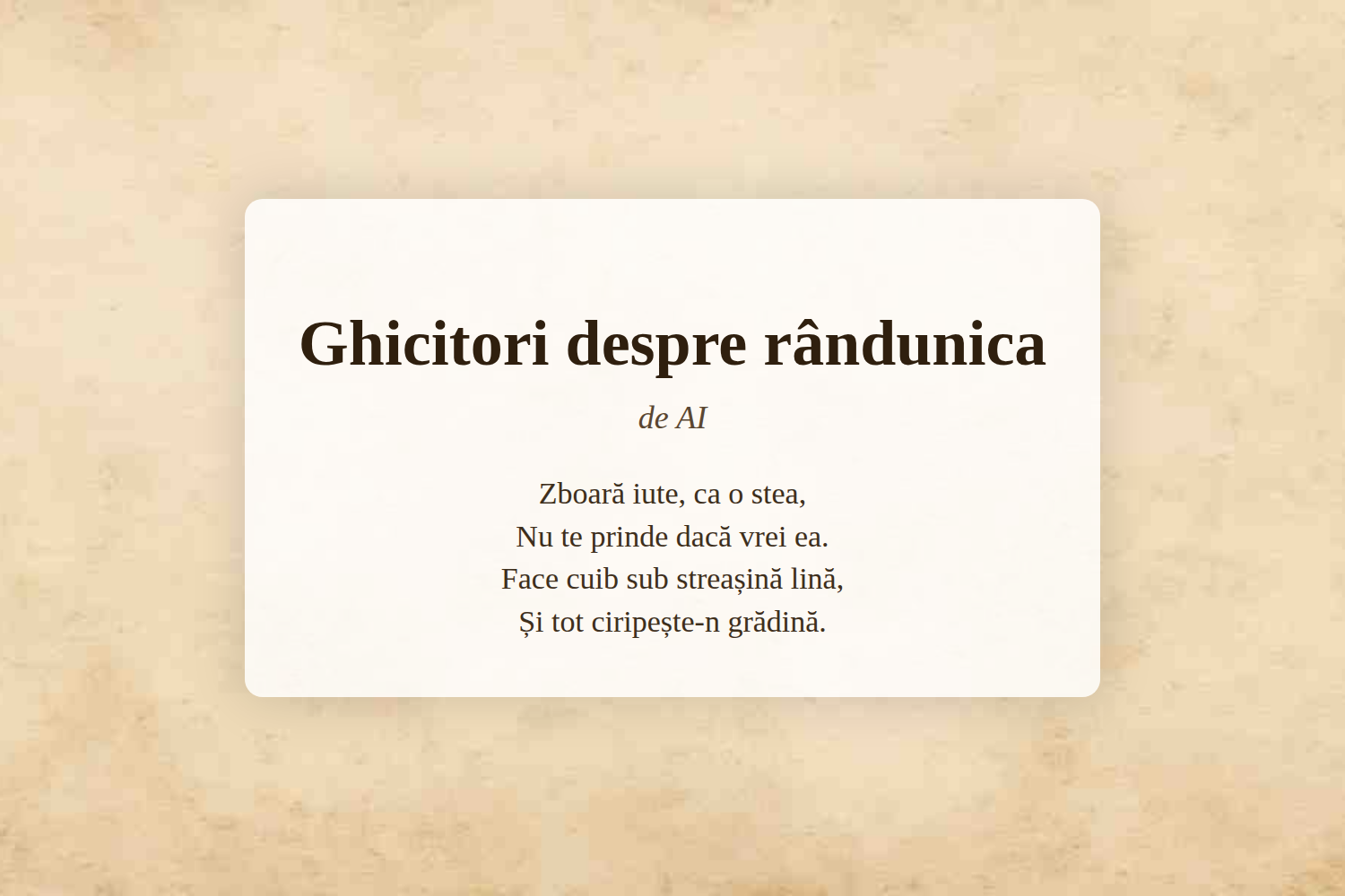 Ghicitori despre rândunica