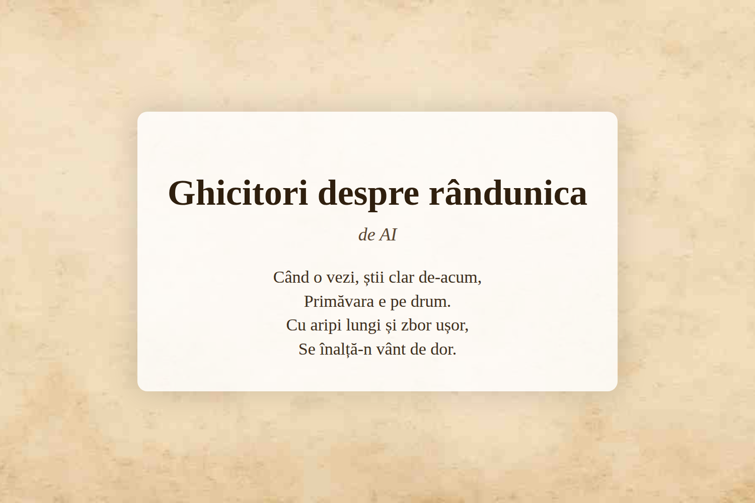 Ghicitori despre rândunica