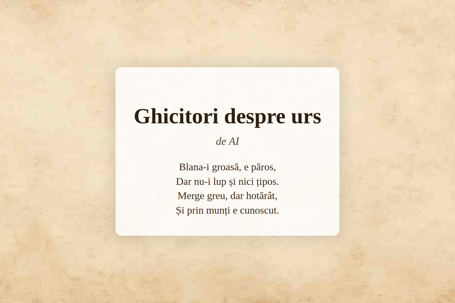 Ghicitori despre urs