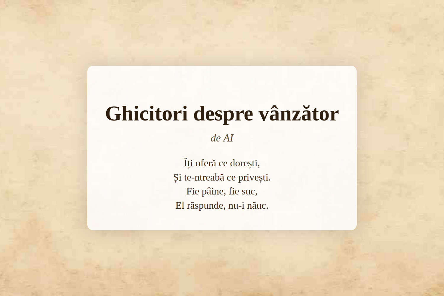 Ghicitori despre vânzător