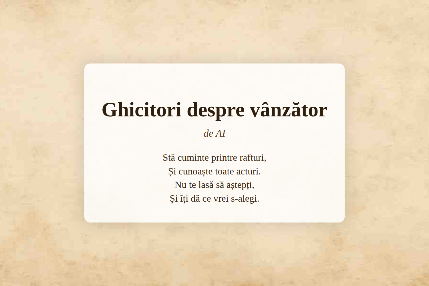 Ghicitori despre vânzător