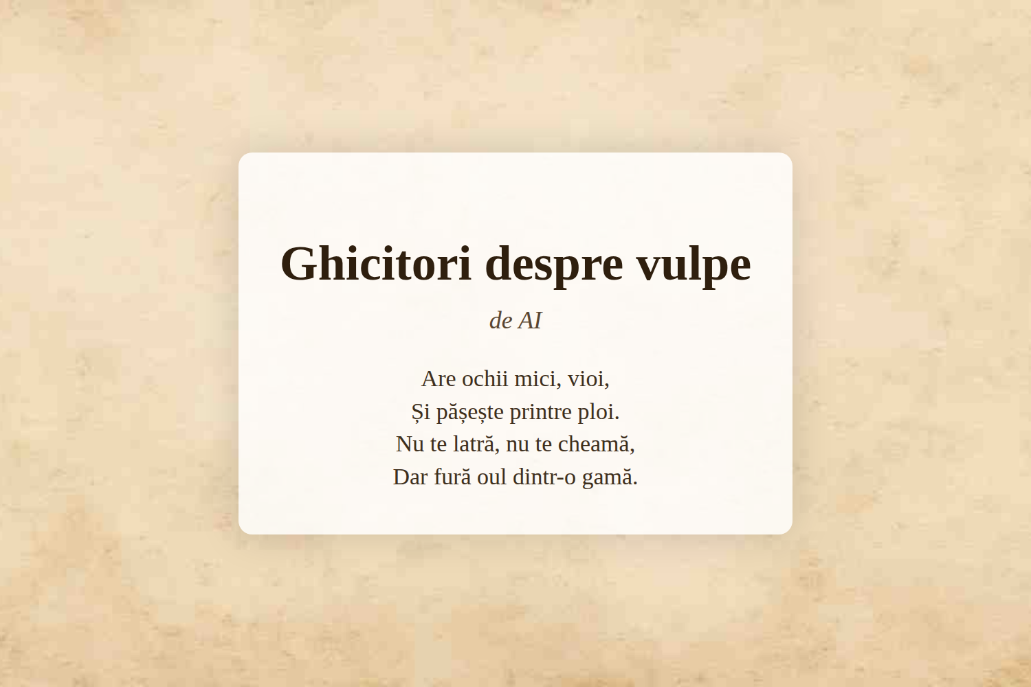 Ghicitori despre vulpe
