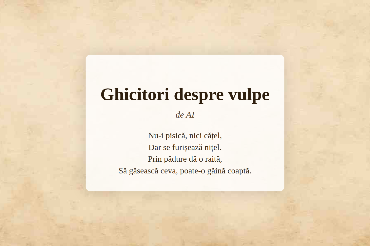 Ghicitori despre vulpe