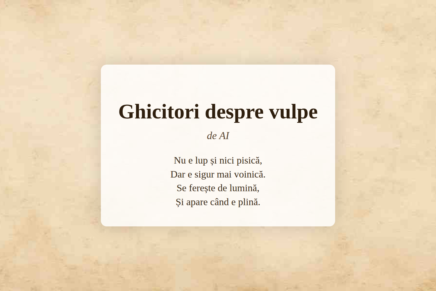 Ghicitori despre vulpe
