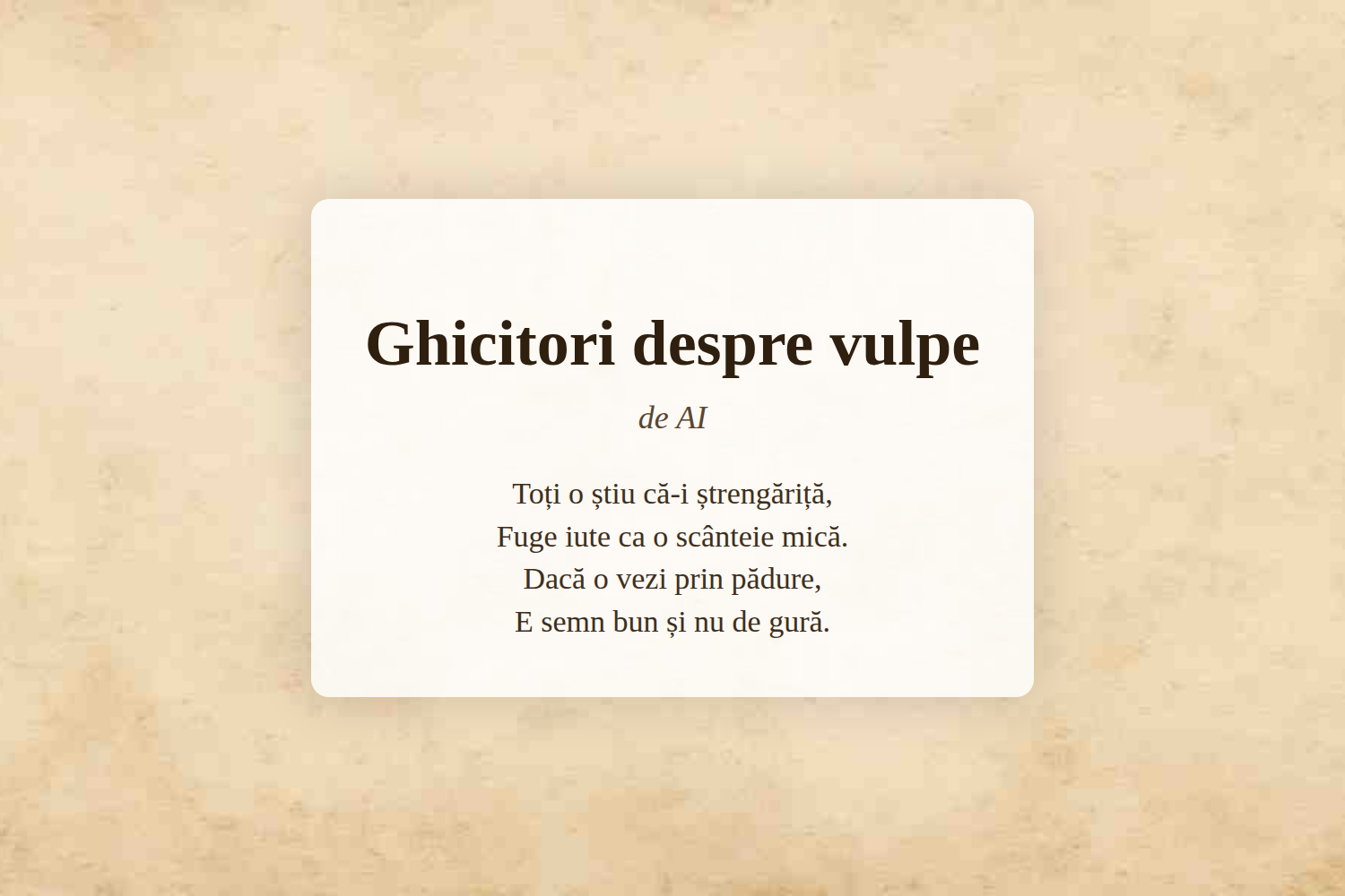 Ghicitori despre vulpe