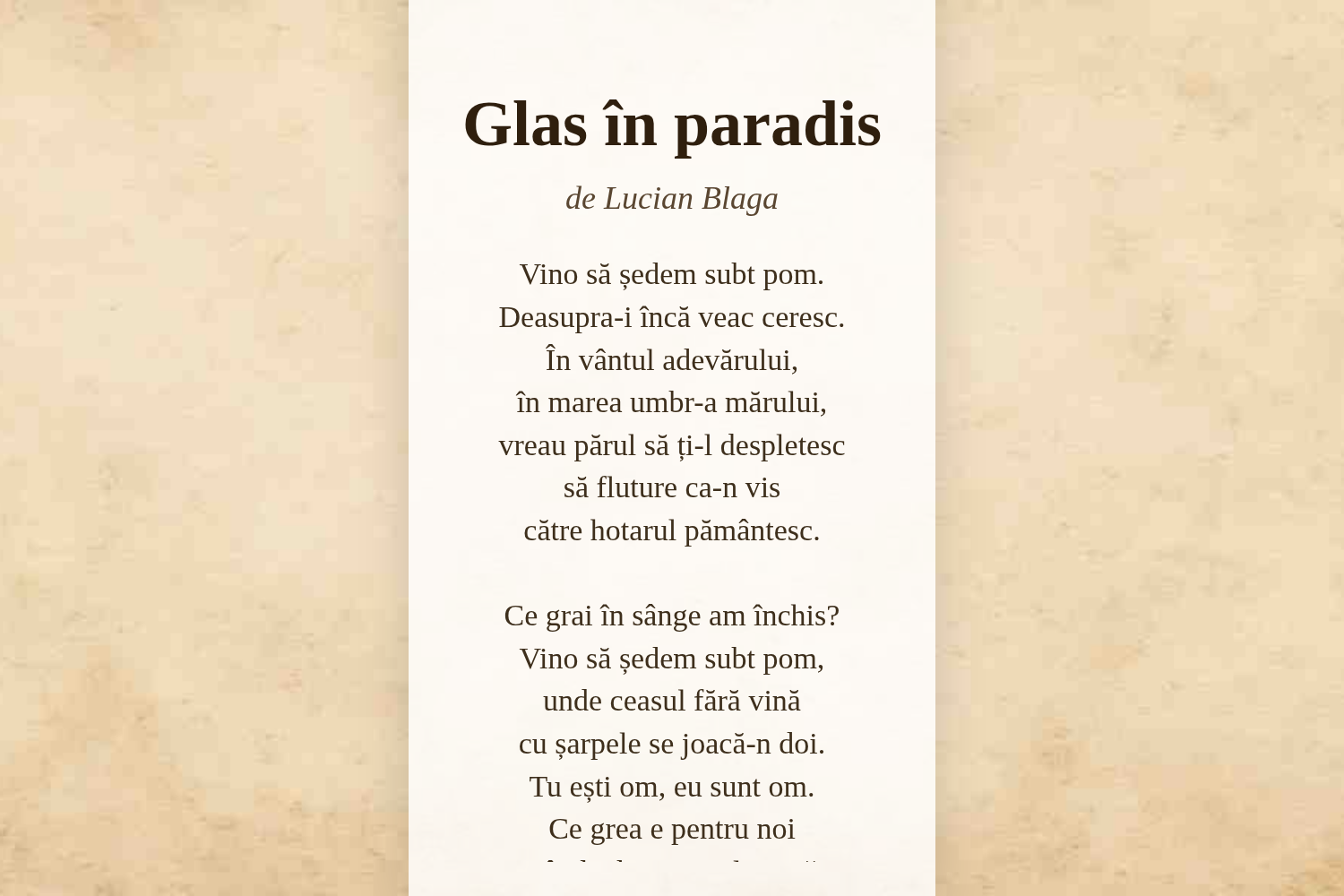 Glas în paradis
