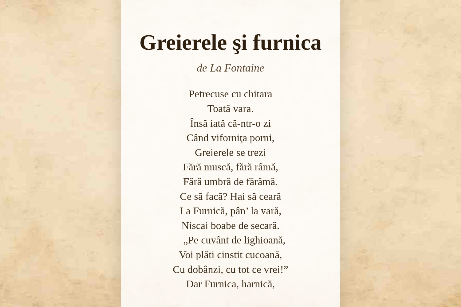 Greierele şi furnica