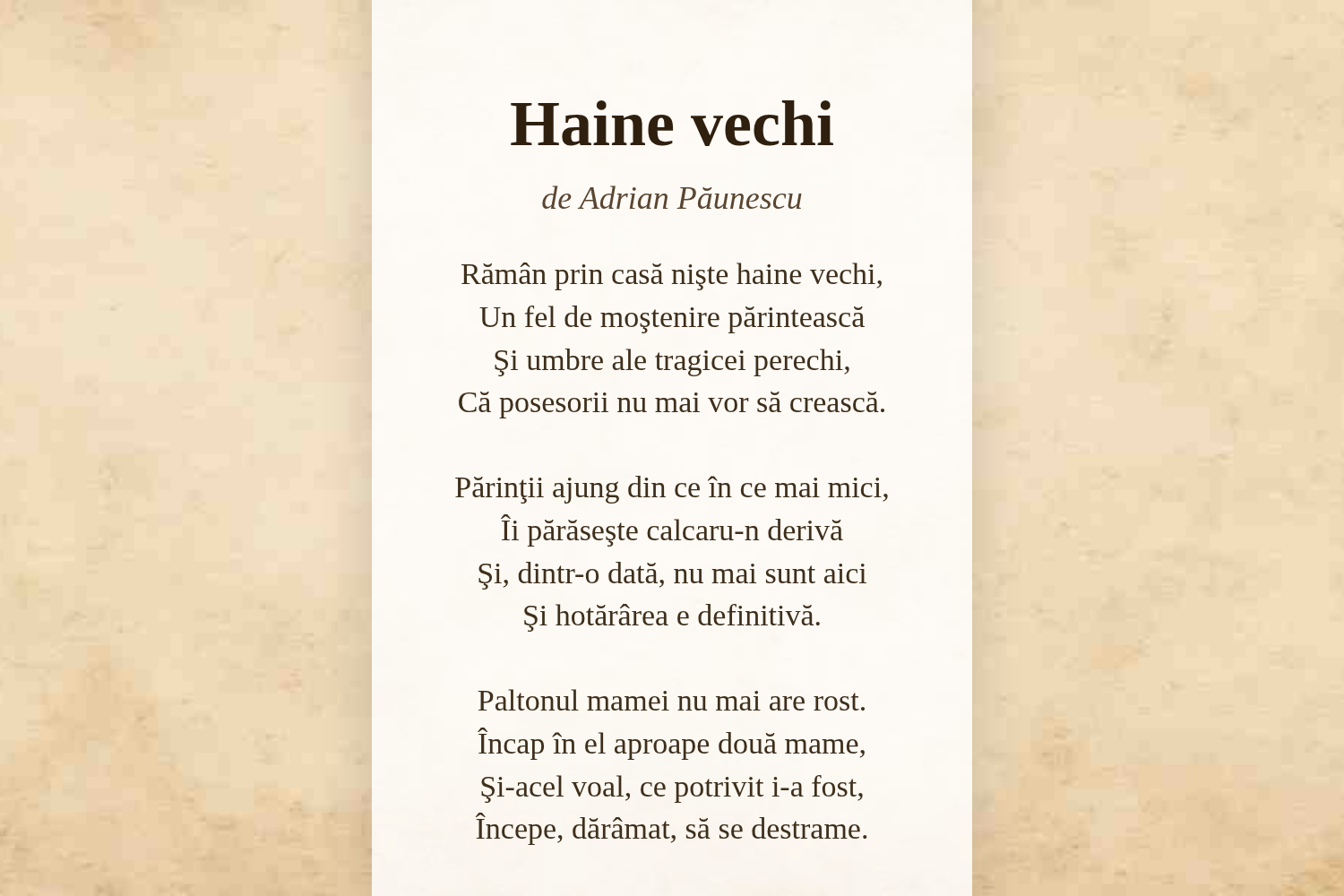 Haine vechi