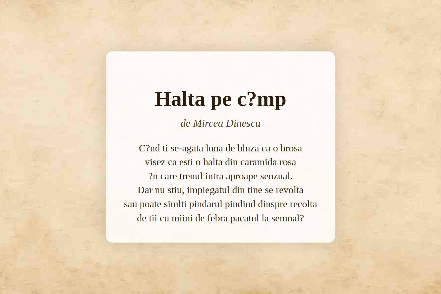 Halta pe c?mp