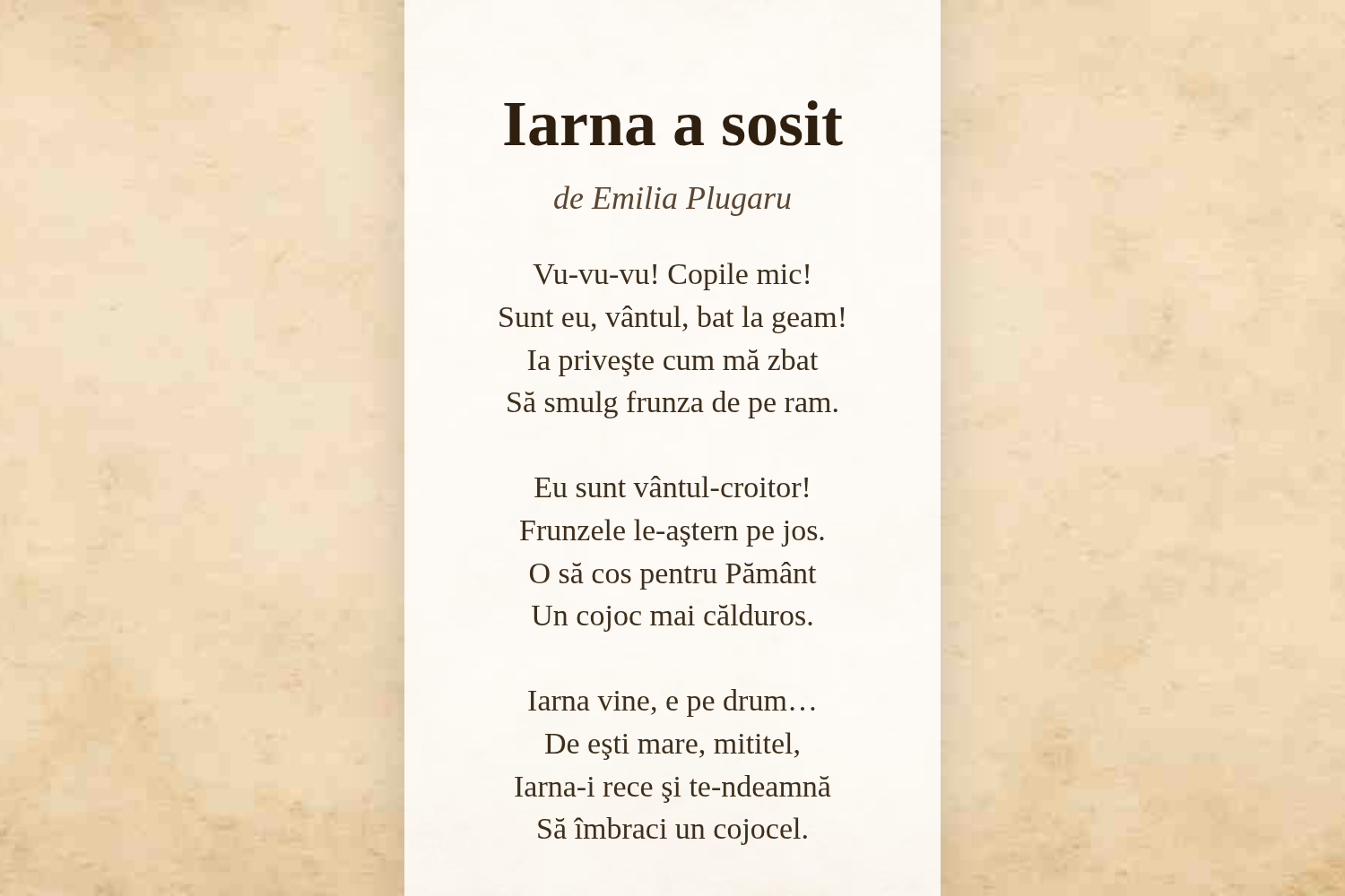 Iarna a sosit