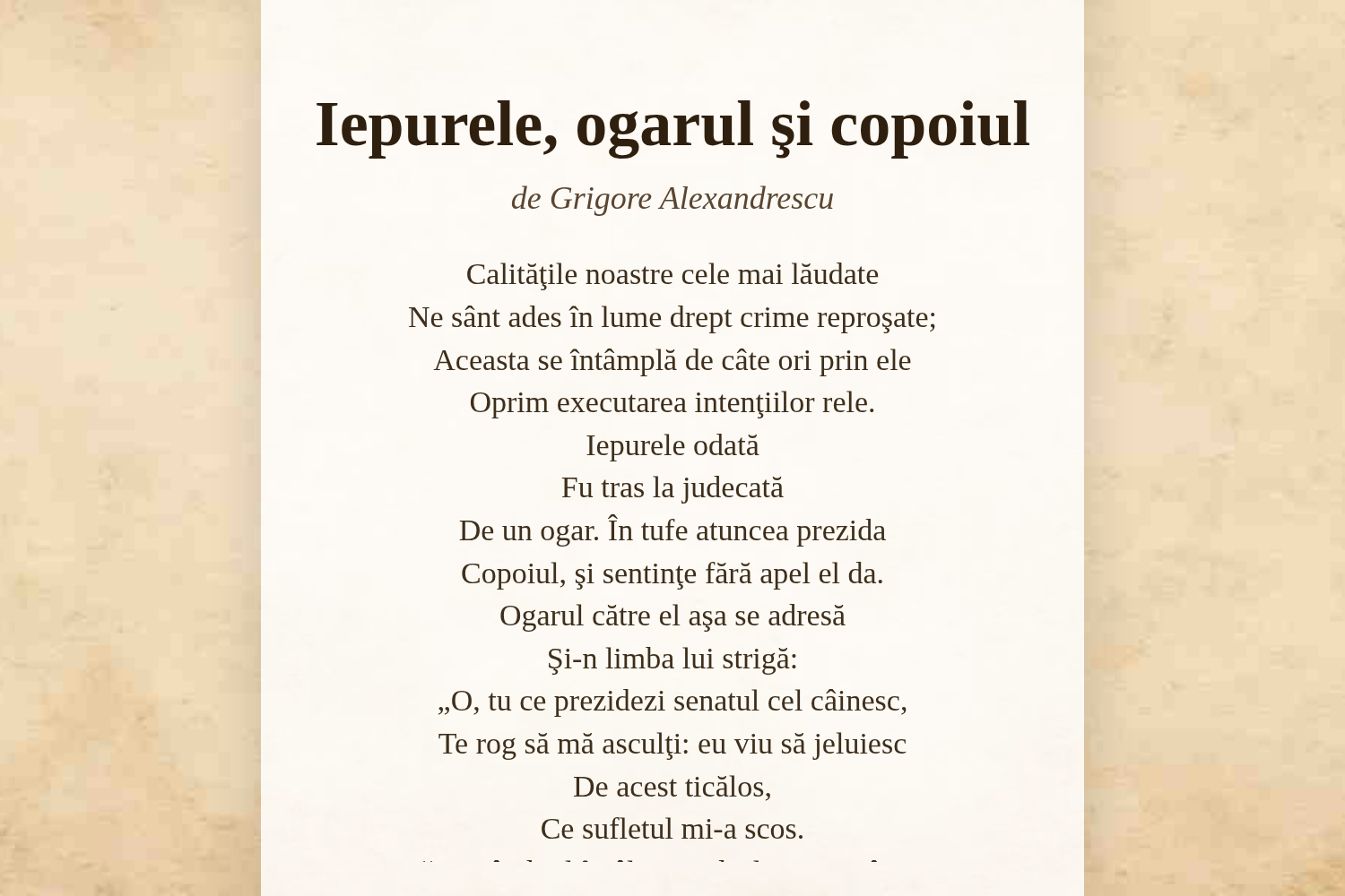 Iepurele, ogarul şi copoiul