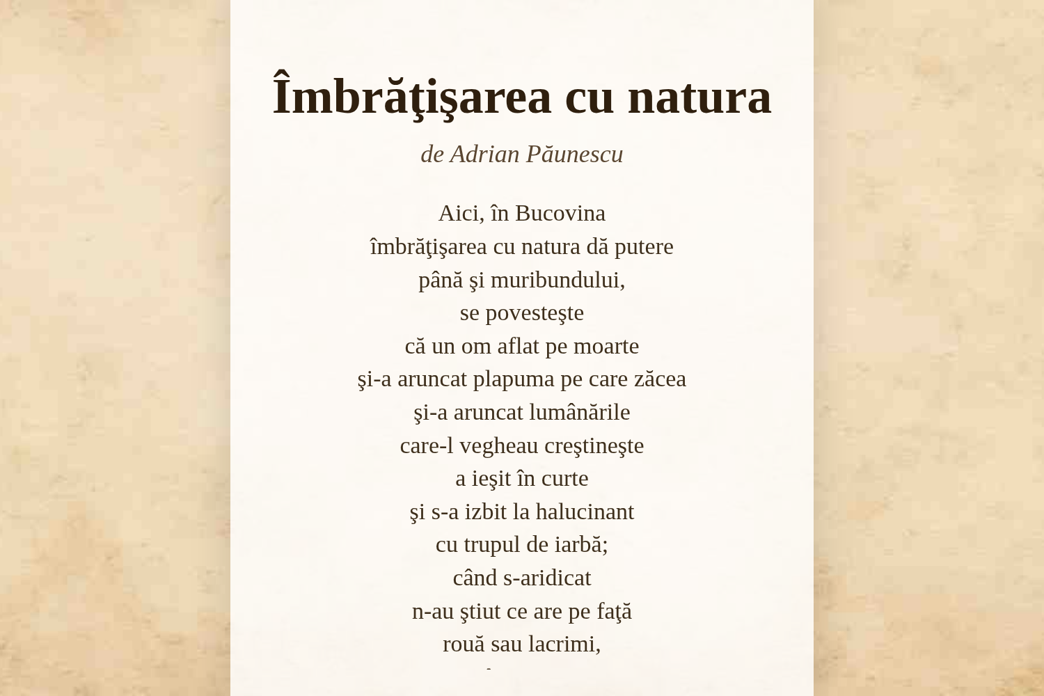 Îmbrăţişarea cu natura
