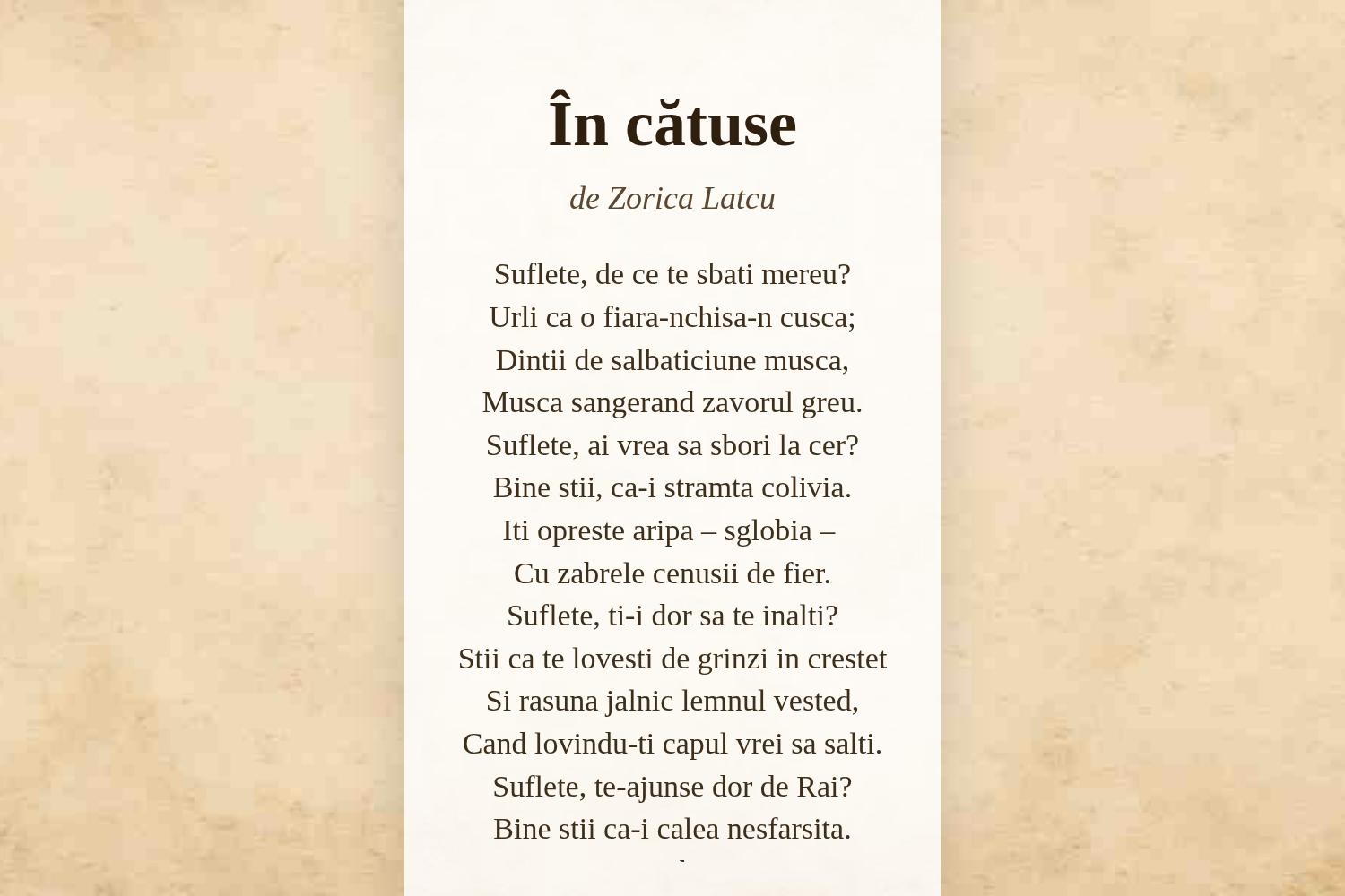În cătuse