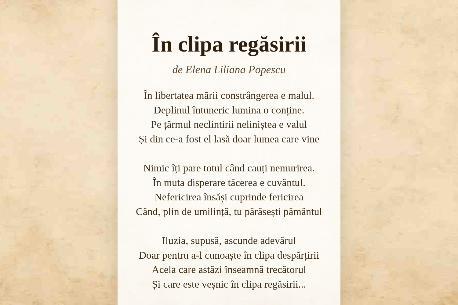 În clipa regăsirii