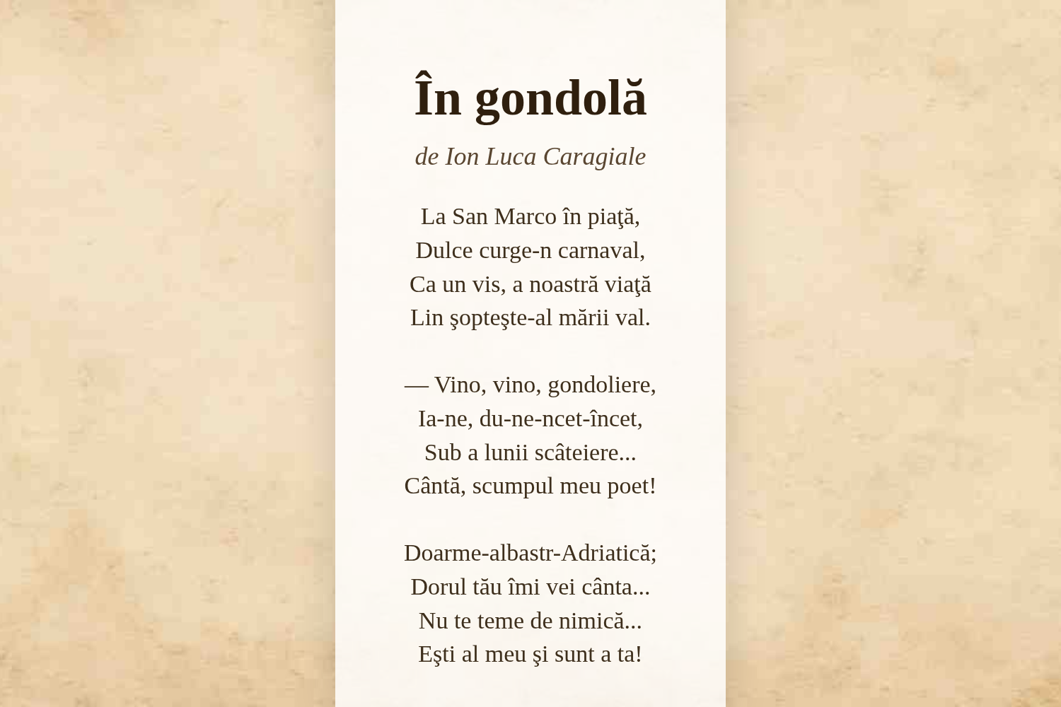 În gondolă