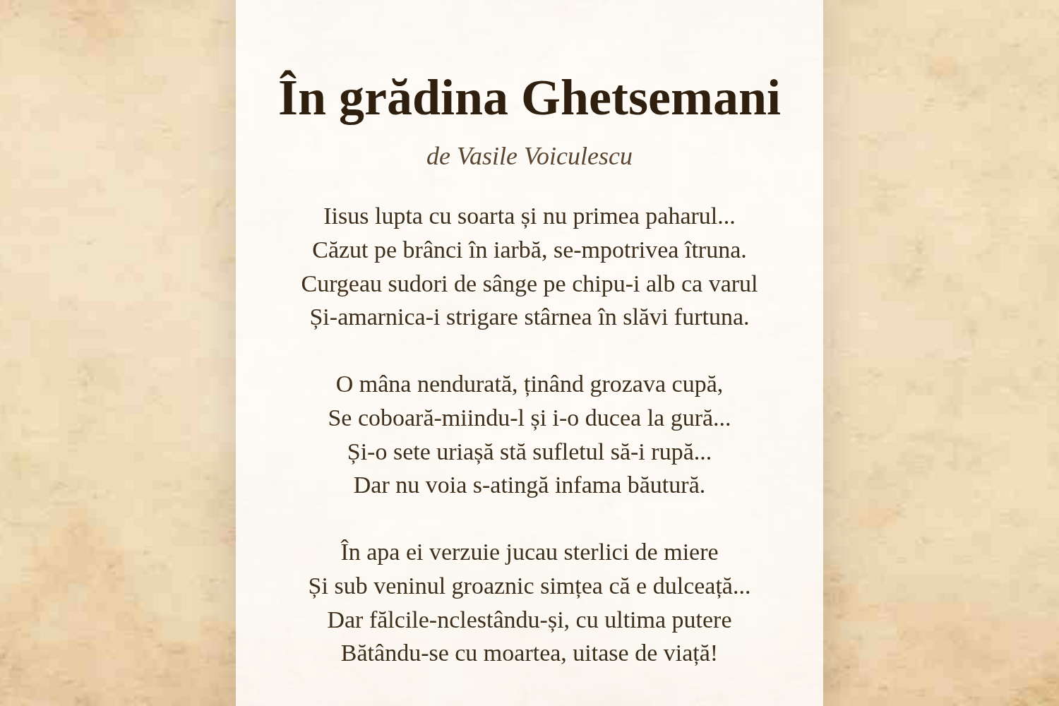 În grădina Ghetsemani