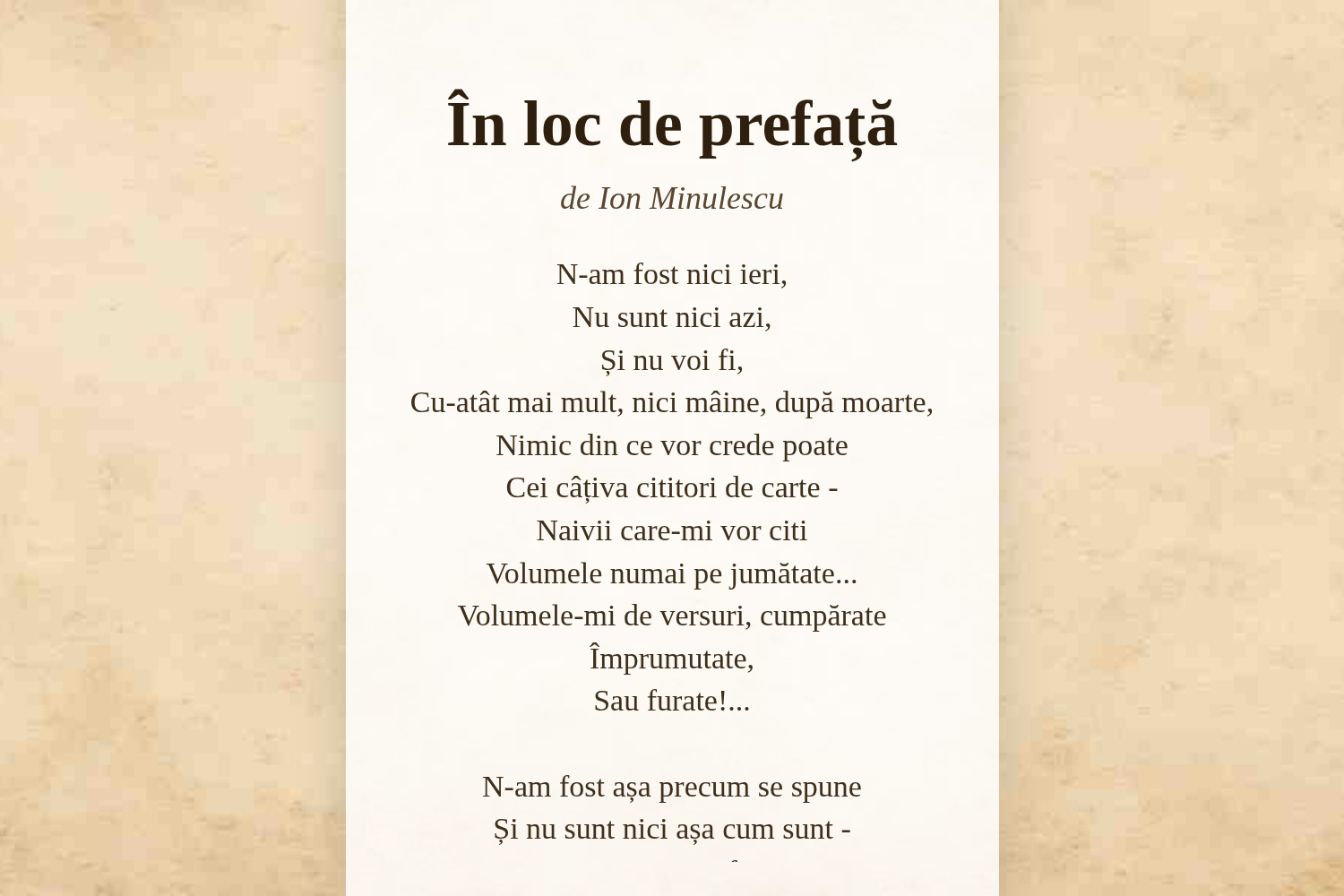 În loc de prefață