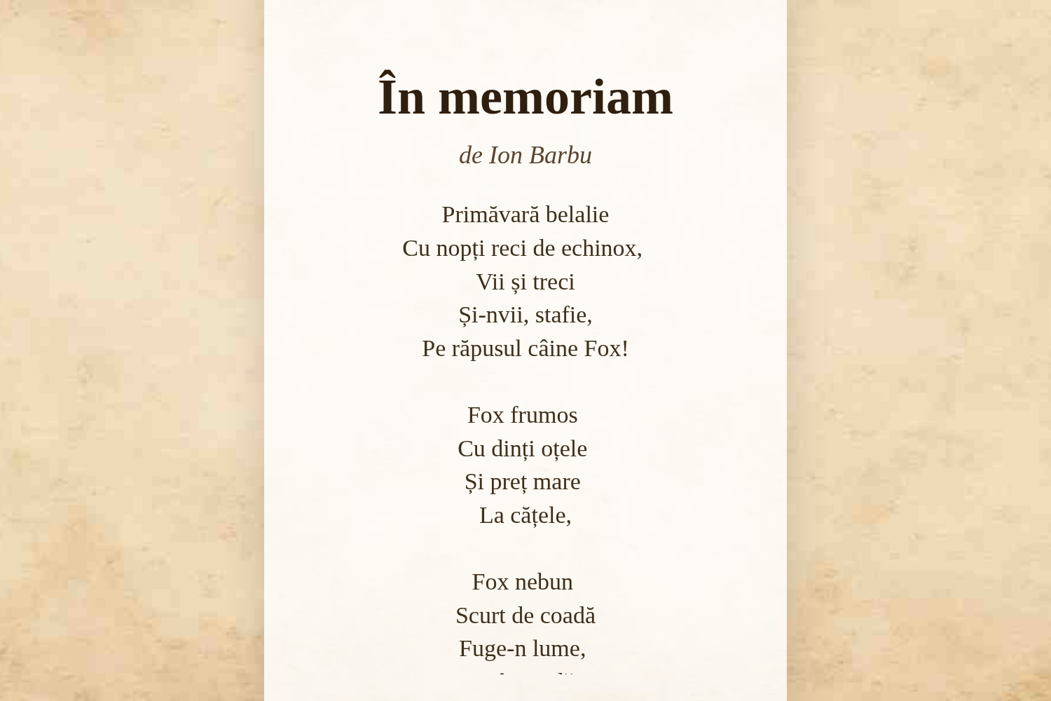 În memoriam