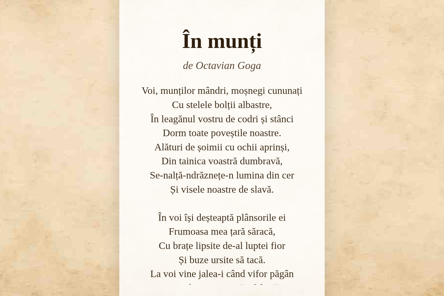 În munți