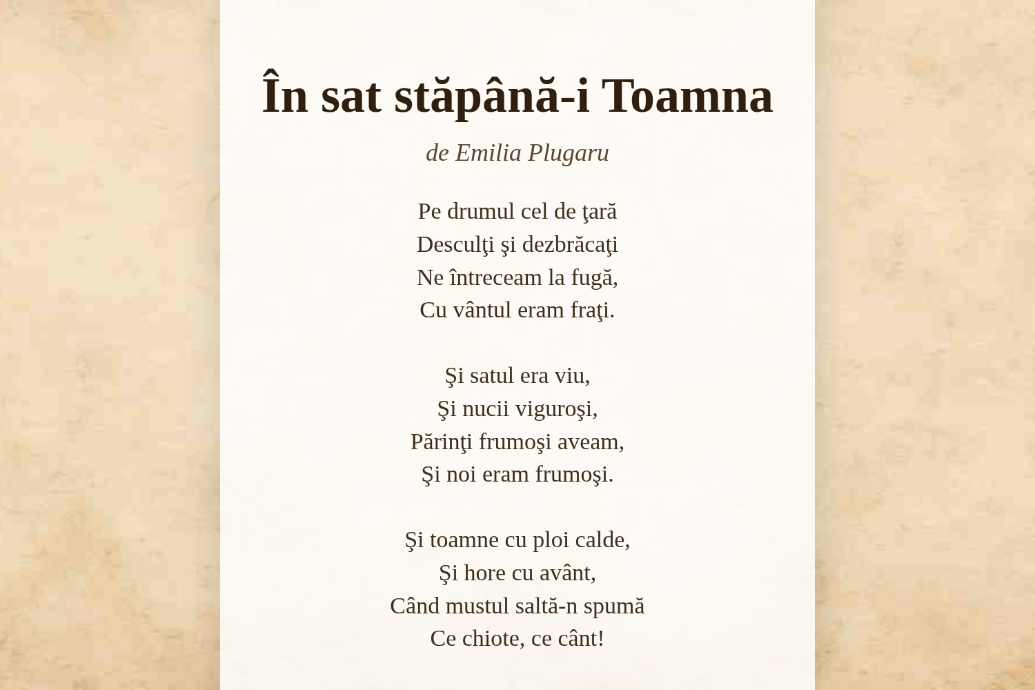 În sat stăpână-i Toamna