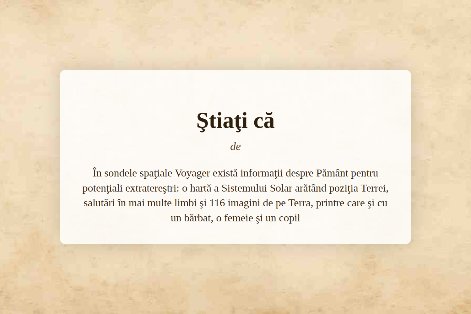 Ştiaţi că