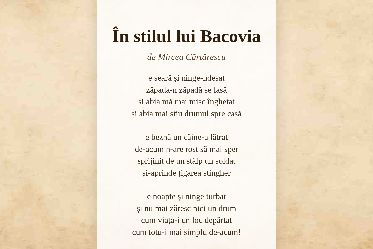 În stilul lui Bacovia