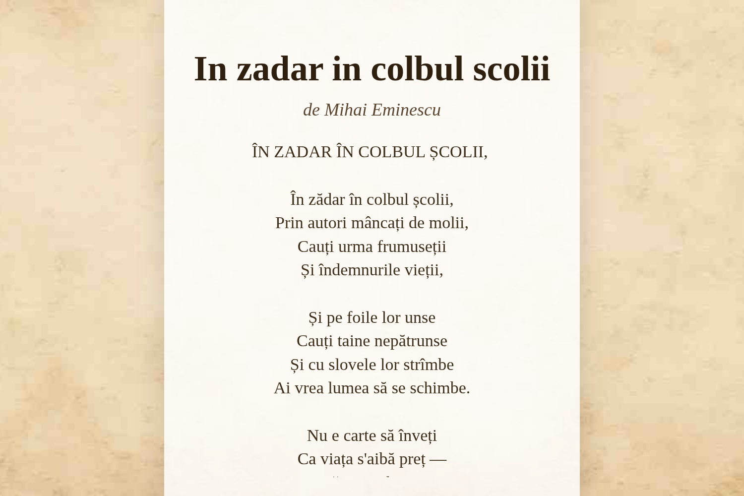 In zadar in colbul scolii