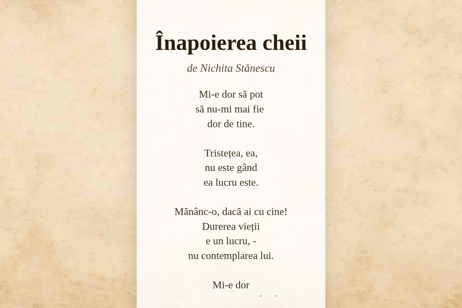 Înapoierea cheii