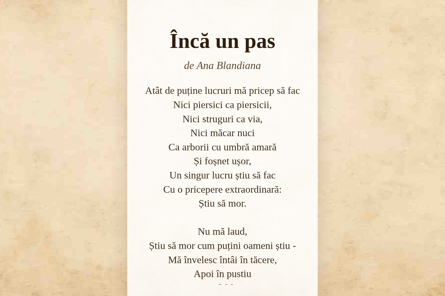 Încă un pas