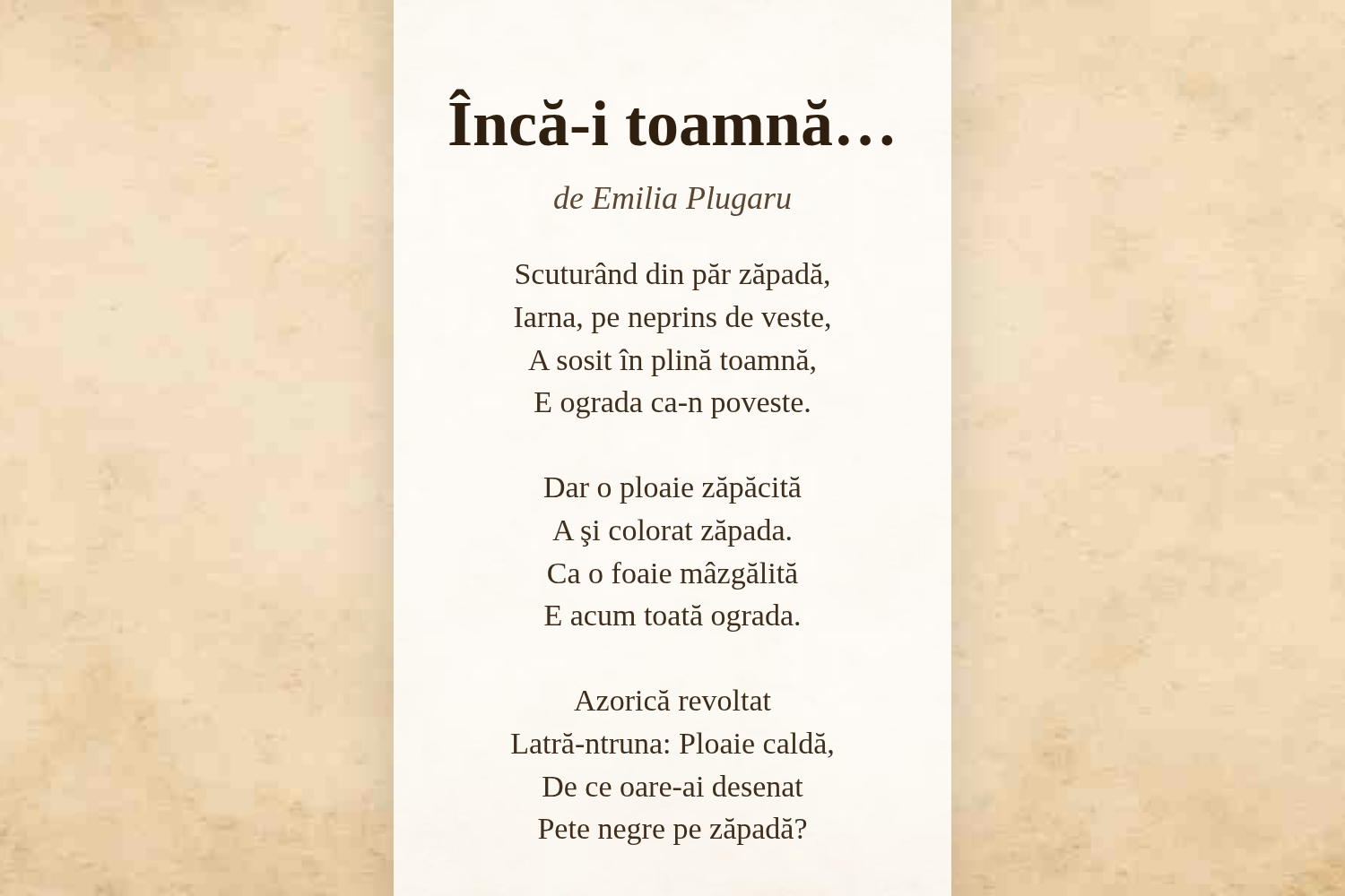 Încă-i toamnă…