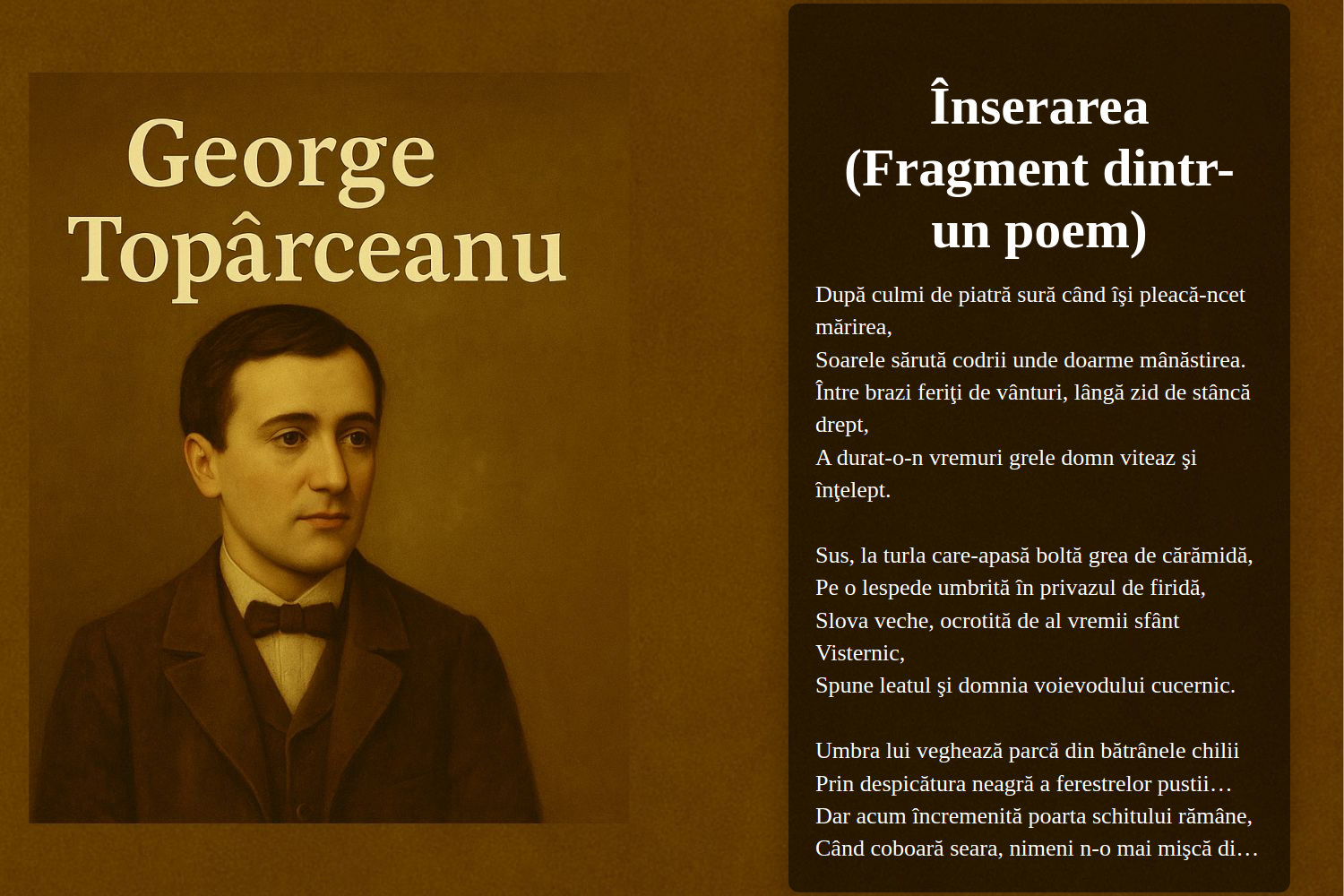 Înserarea (Fragment dintr-un poem)