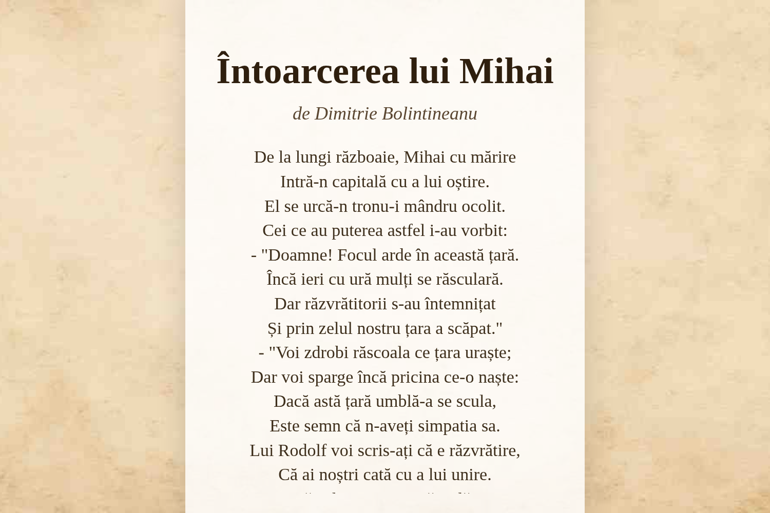 Întoarcerea lui Mihai