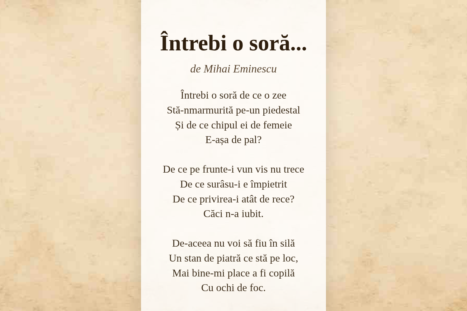 Întrebi o soră...