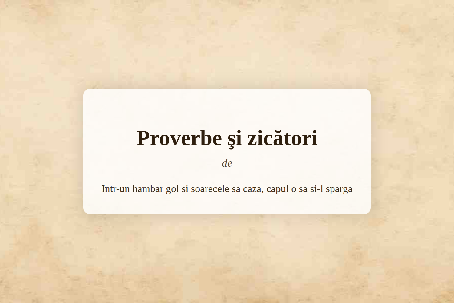 Proverbe şi zicători
