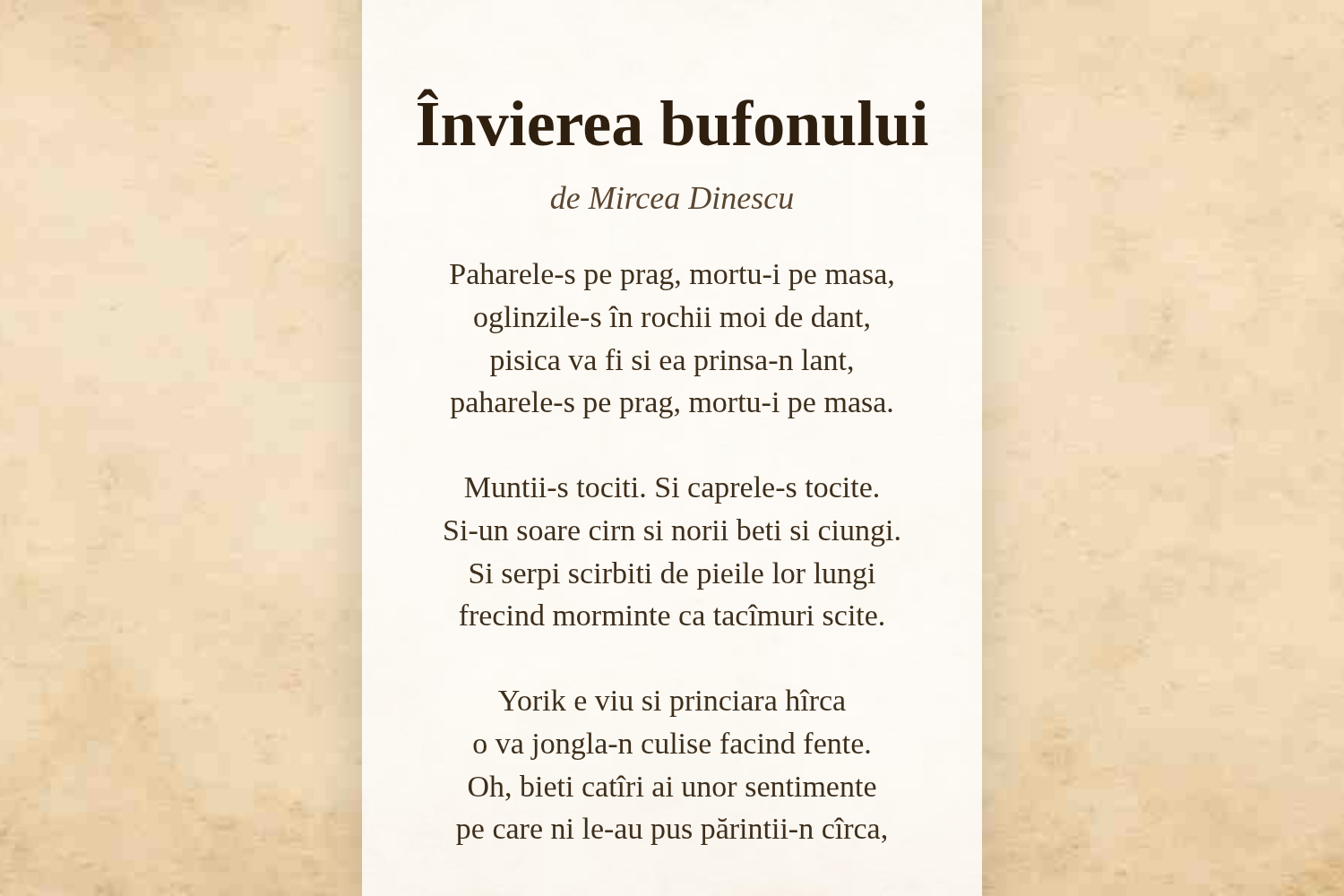 Învierea bufonului