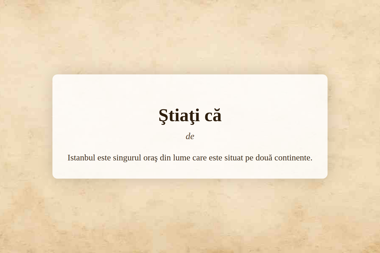 Ştiaţi că