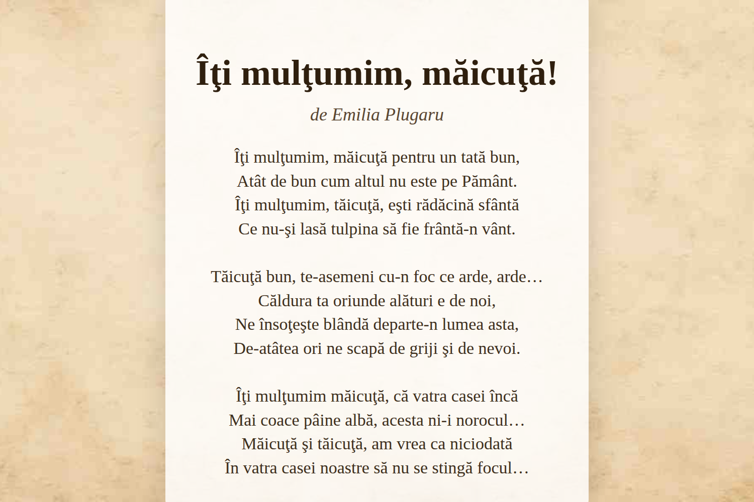 Îţi mulţumim, măicuţă!