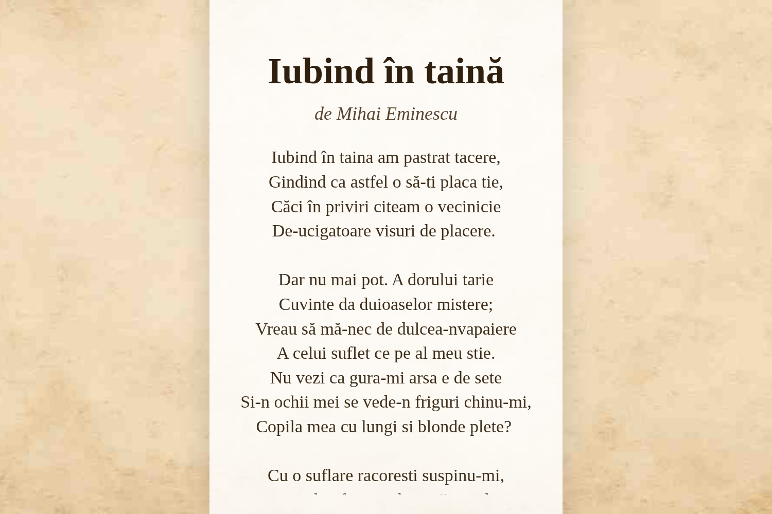 Iubind în taină