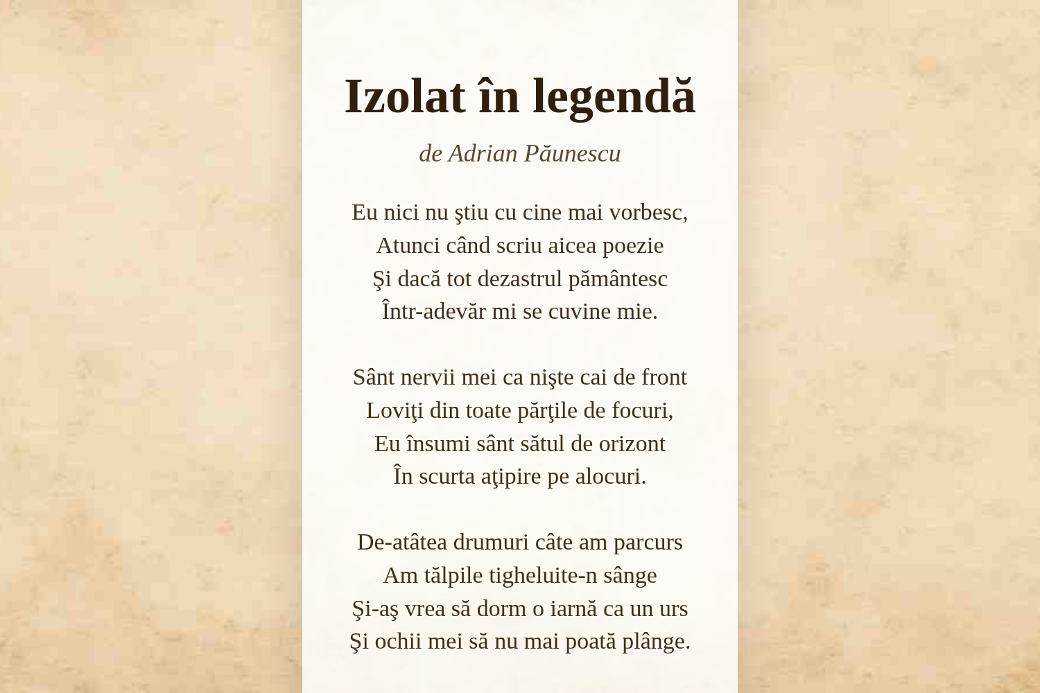 Izolat în legendă
