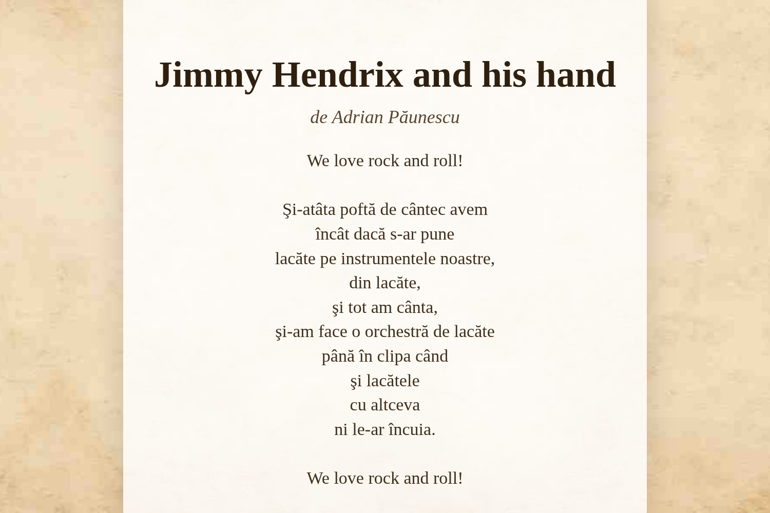 Jimmy Hendrix and his hand