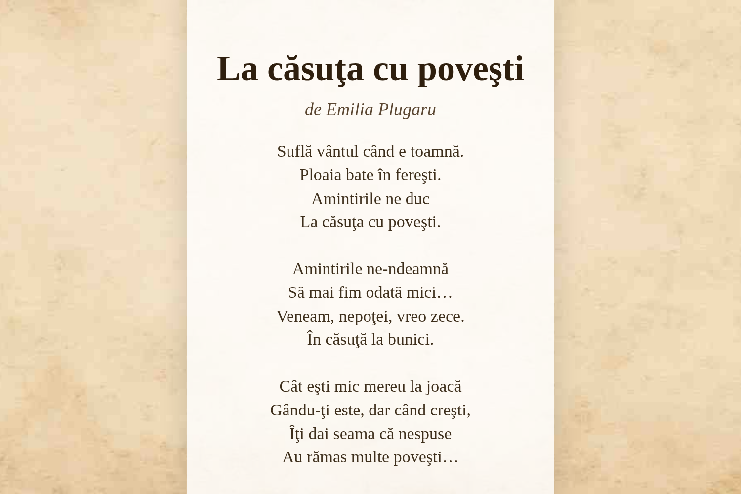 La căsuţa cu poveşti