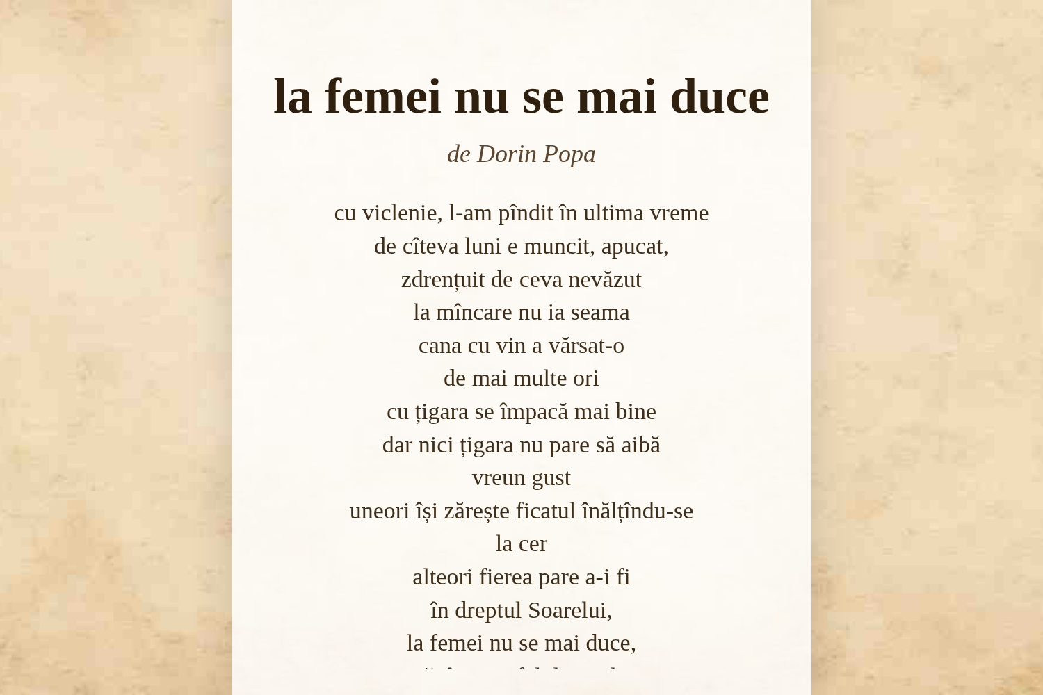 la femei nu se mai duce